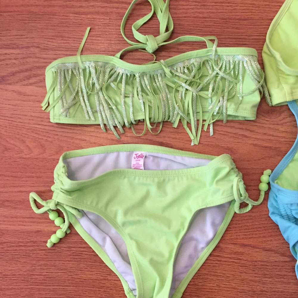 Justice Florescent girls bathing suit Sz 8 - Picture 4 of 6